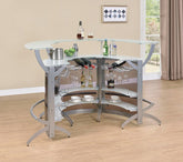 Coaster Dallas Bar Unit Smoked and Silver (Set of 3) Model 100135-S3